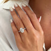 1.0-3.0 CT Oval  CVD Diamond Pave Setting  Engagement Ring
