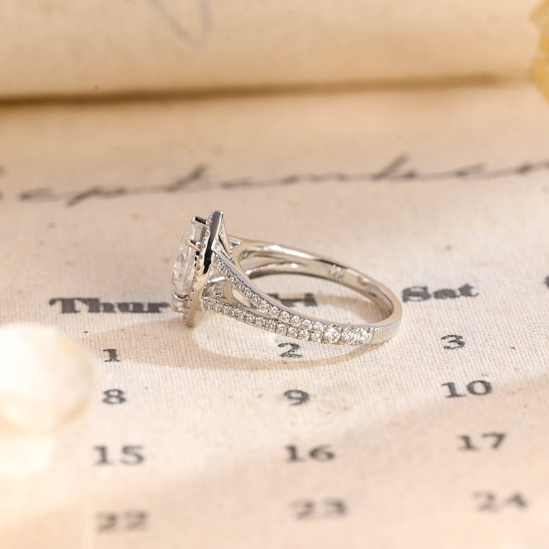 1.0 - 3.0 CT Marquise CVD Diamond Split Shank Style Engagement Ring