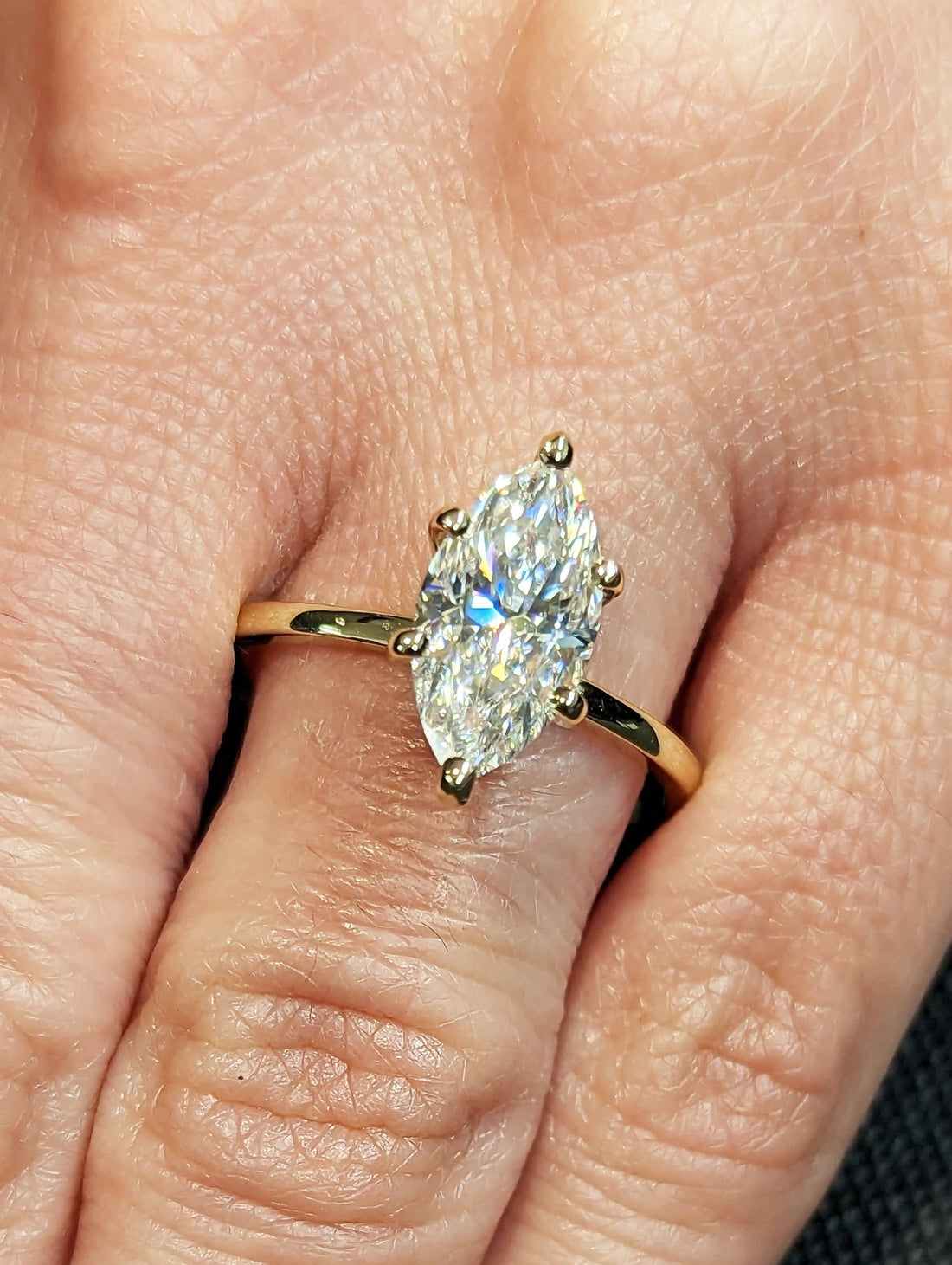 1.0 - 3.0 CT Marquise CVD Diamond Solitaire Engagement Ring