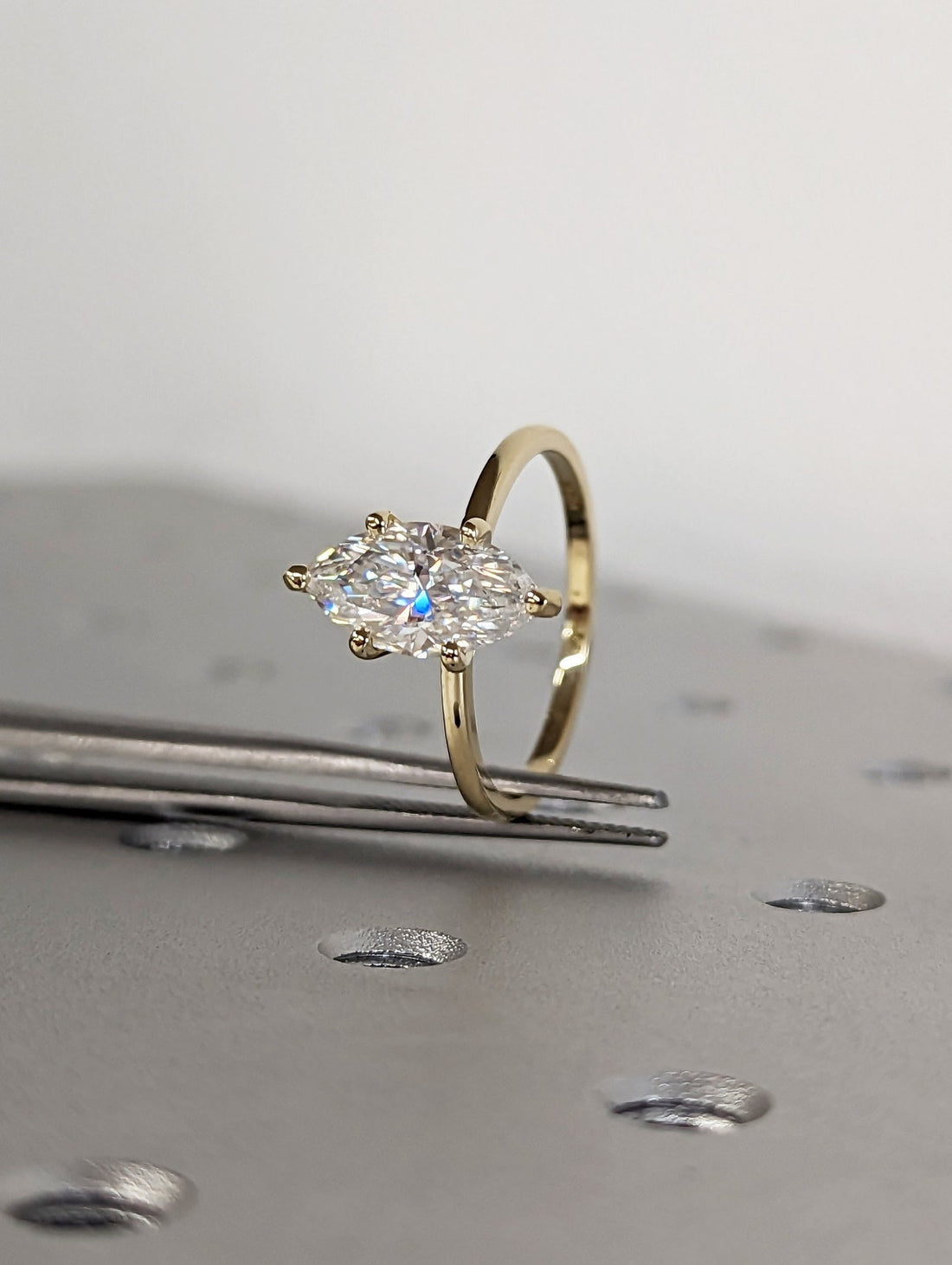 1.0 - 3.0 CT Marquise CVD Diamond Solitaire Engagement Ring