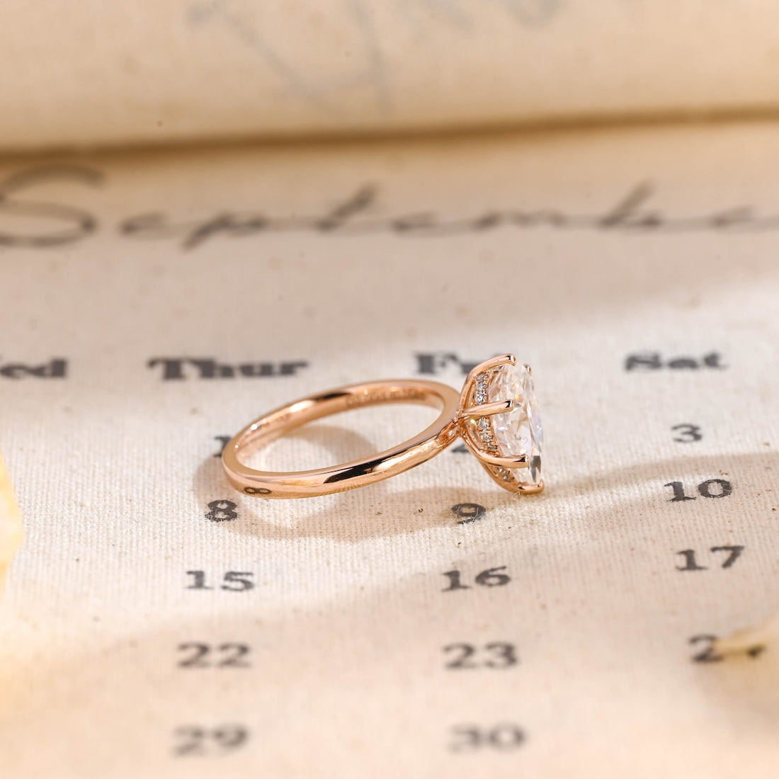 1.0 - 3.0 CT Pear CVD Diamond Solitaire Engagement Ring