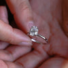 1.0 - 3.0 CT Oval CVD Diamond Hidden Halo Solitaire Engagement Ring
