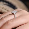 1.0 - 3.0 CT Marquise CVD Diamond Hidden Halo Pave Setting Engagement Ring