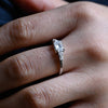 1.0-3.0 CT Emerald CVD Diamond Three Stone Style Engagement Ring