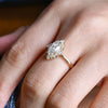 1.0 - 3.0 CT Marquise CVD Diamond Halo Solitaire Engagement Ring