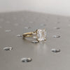 1.0 - 3.0 CT Emerald F/VS1 CVD Diamond Three Stone Style Engagement Ring