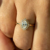 0.96 CT Oval CVD Diamond Halo Solitaire Engagement Ring