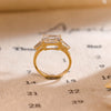 1.0-3.0 CT Emerald CVD Diamond Three Stone Style Engagement Ring