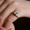 1.0-3.0 CT Emerald CVD Diamond Three Stone Style Engagement Ring
