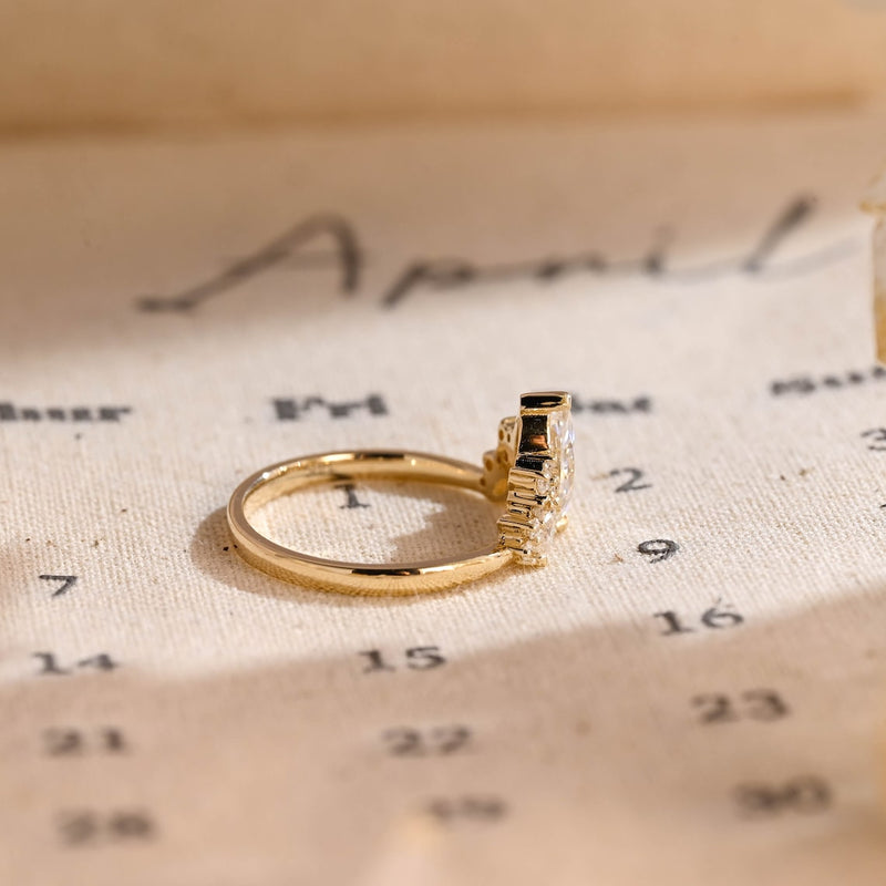 1.0 - 3.0 CT Marquise CVD Diamond Cluster Engagement Ring