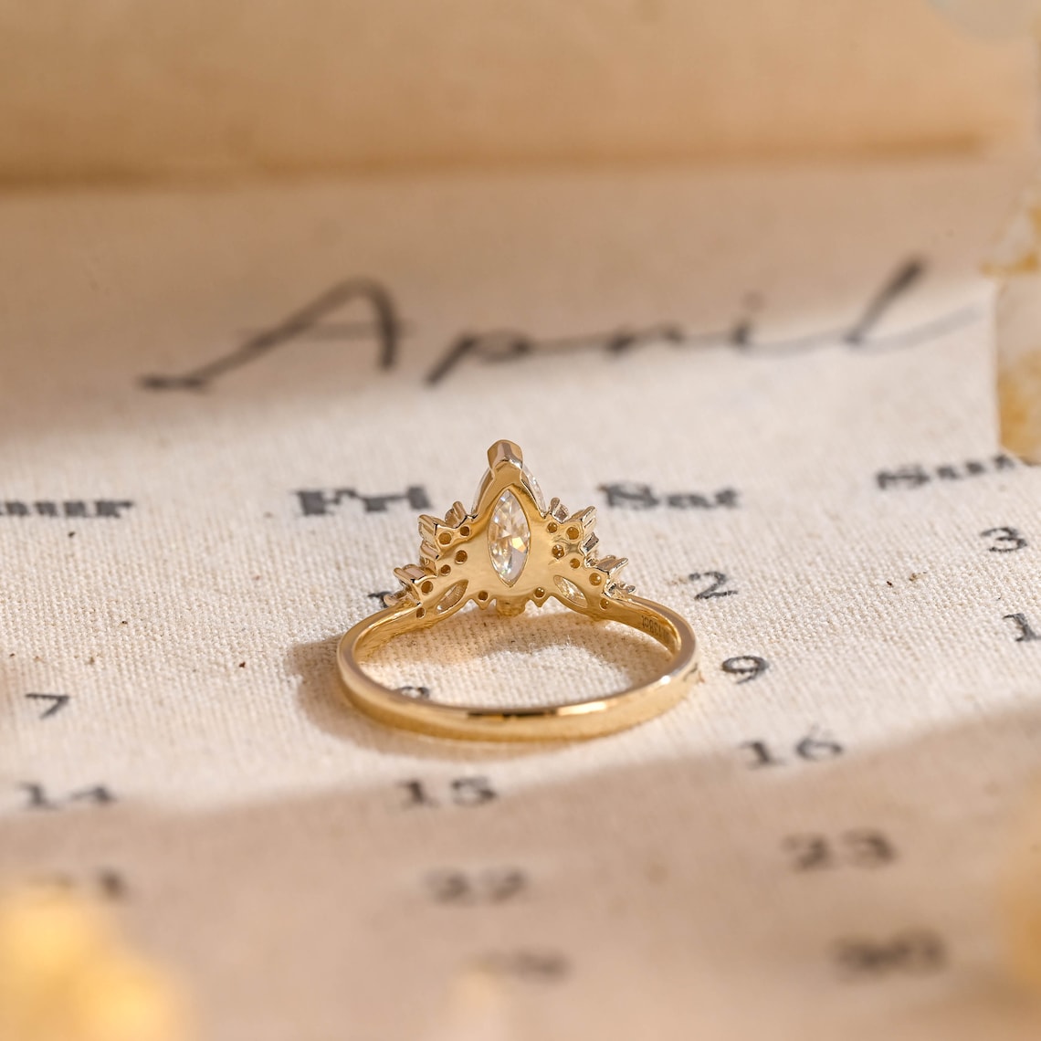 1.0 - 3.0 CT Marquise CVD Diamond Cluster Engagement Ring