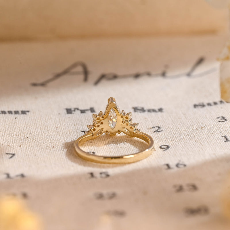 1.0 - 3.0 CT Marquise CVD Diamond Cluster Engagement Ring