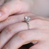 1.0 - 3.0 CT Oval CVD Diamond Hidden Halo Solitaire Engagement Ring