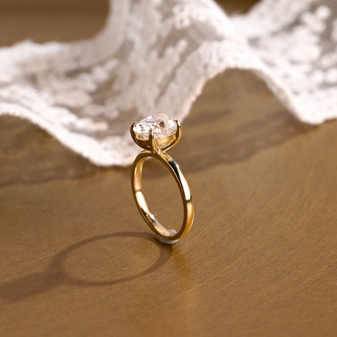 1.0 - 3.0 CT Oval  CVD Diamond Solitaire Engagement Ring