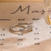 1.0-3.0 CT Emerald E/VS1 CVD Diamond Five Stone Style Engagement Ring