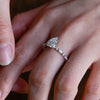 1.0 CT-3.0 CT Pear CVD Diamond Dainty Setting Engagement Ring