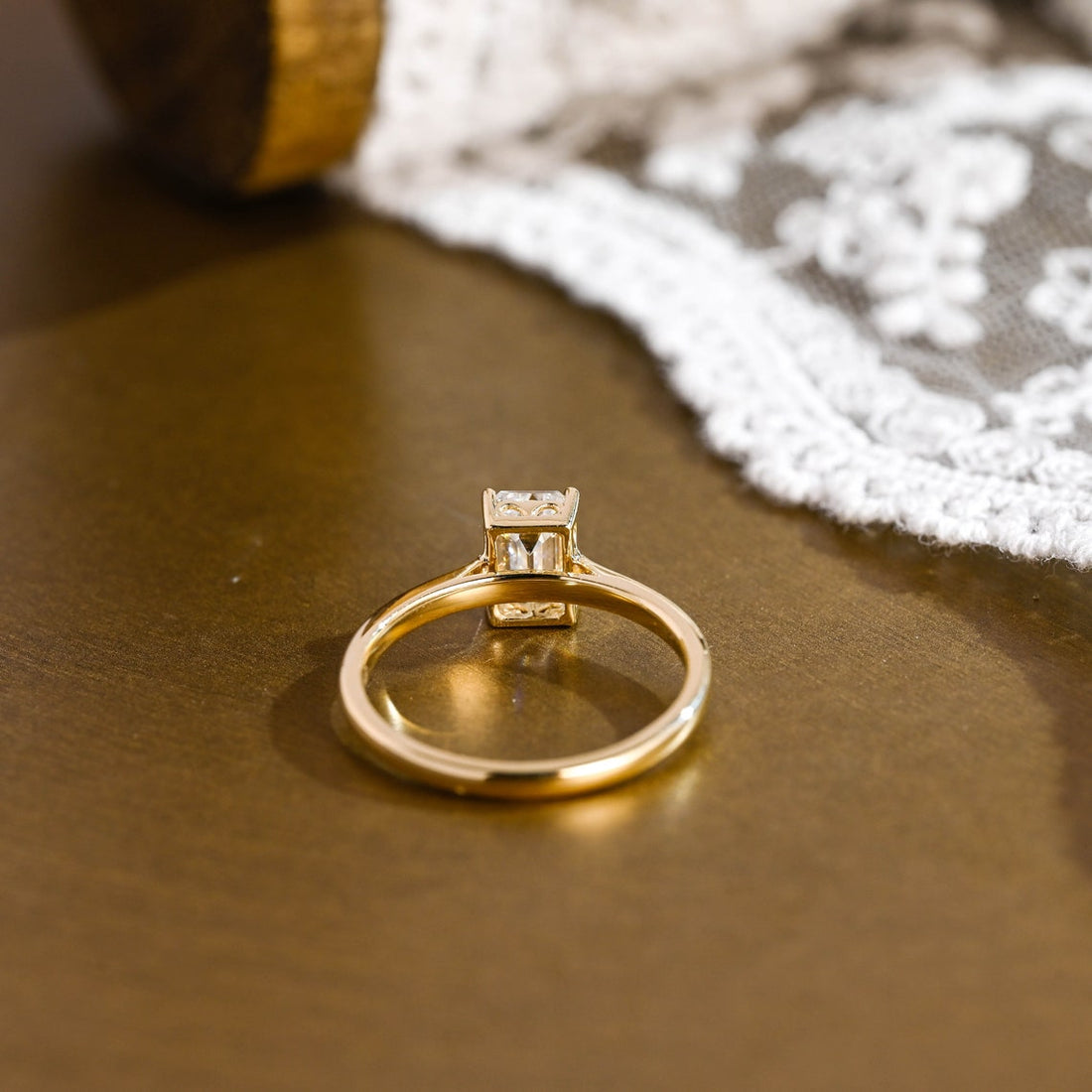 1.0 -3.0 CT Emerald  CVD Diamond  Solitaire Engagement Ring