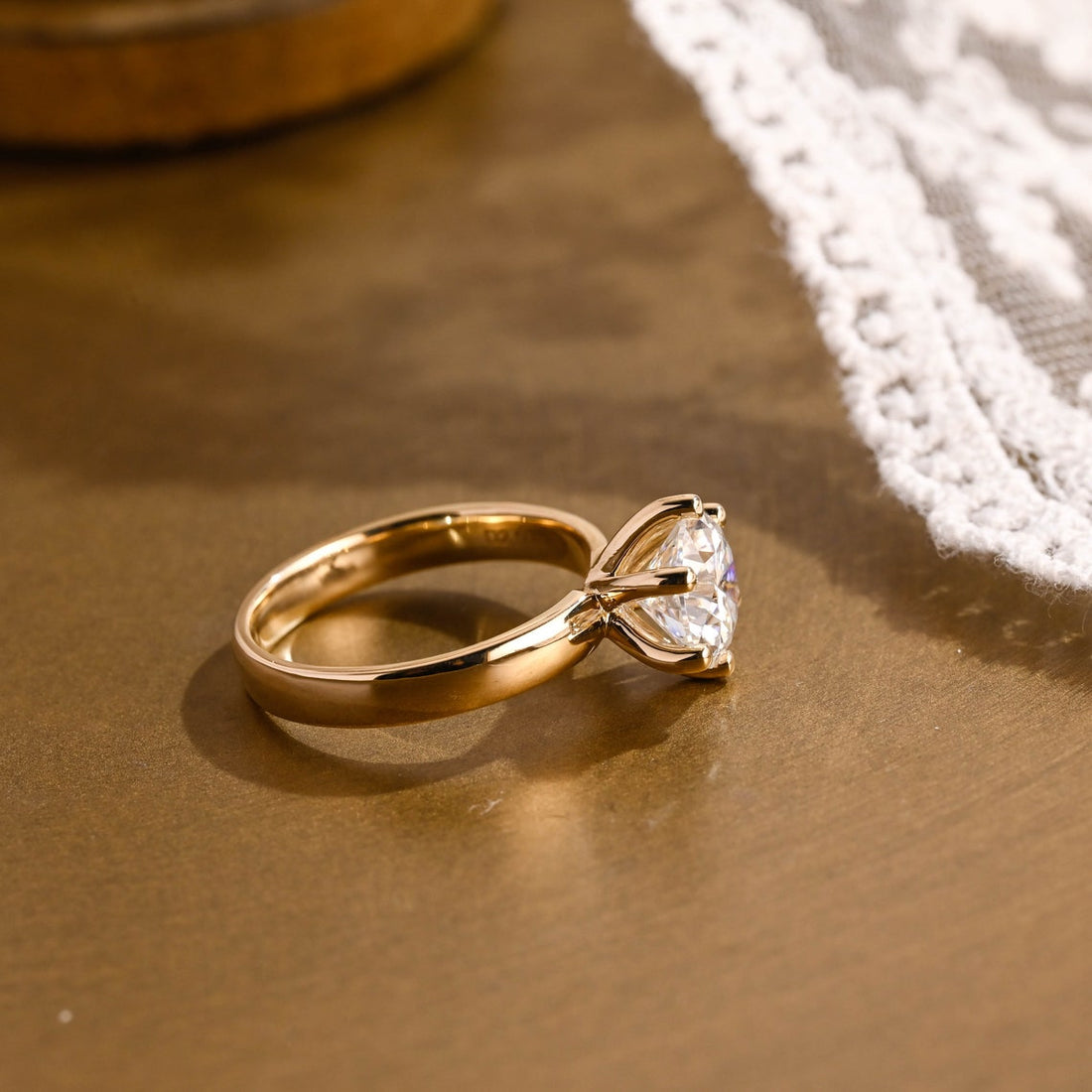 1.0 - 3.0 CT Round  CVD Diamond  Solitaire Engagement Ring