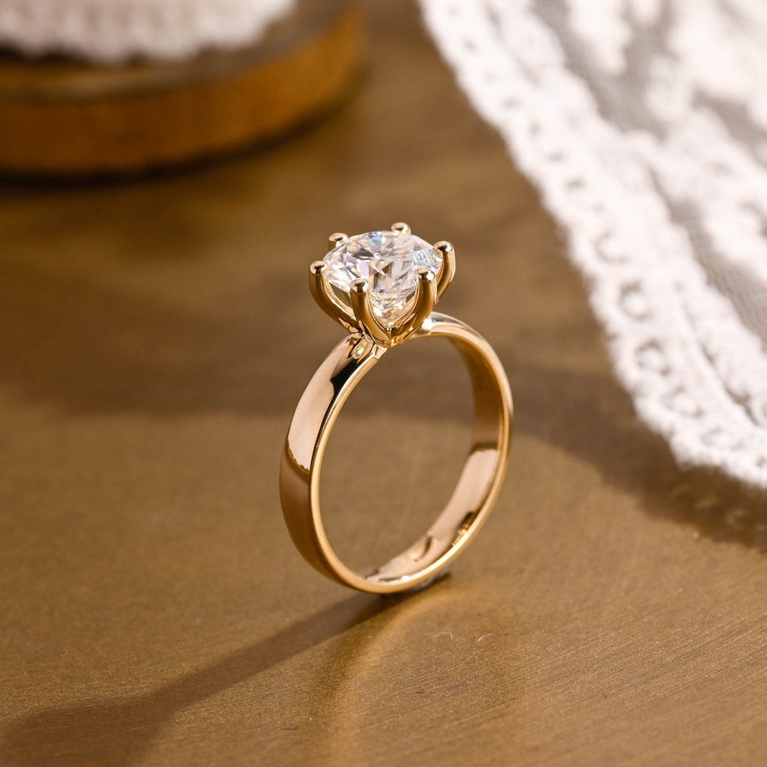 1.0 - 3.0 CT Round  CVD Diamond  Solitaire Engagement Ring