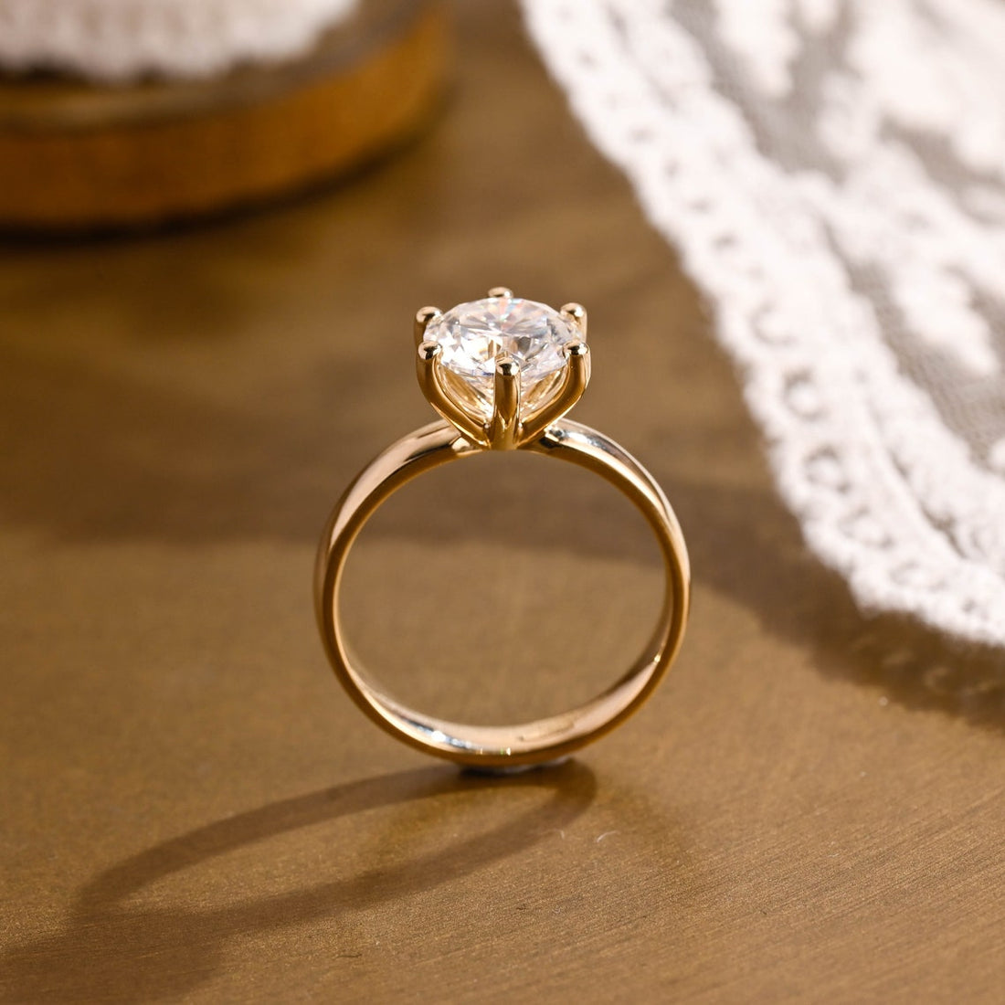 1.0 - 3.0 CT Round  CVD Diamond  Solitaire Engagement Ring