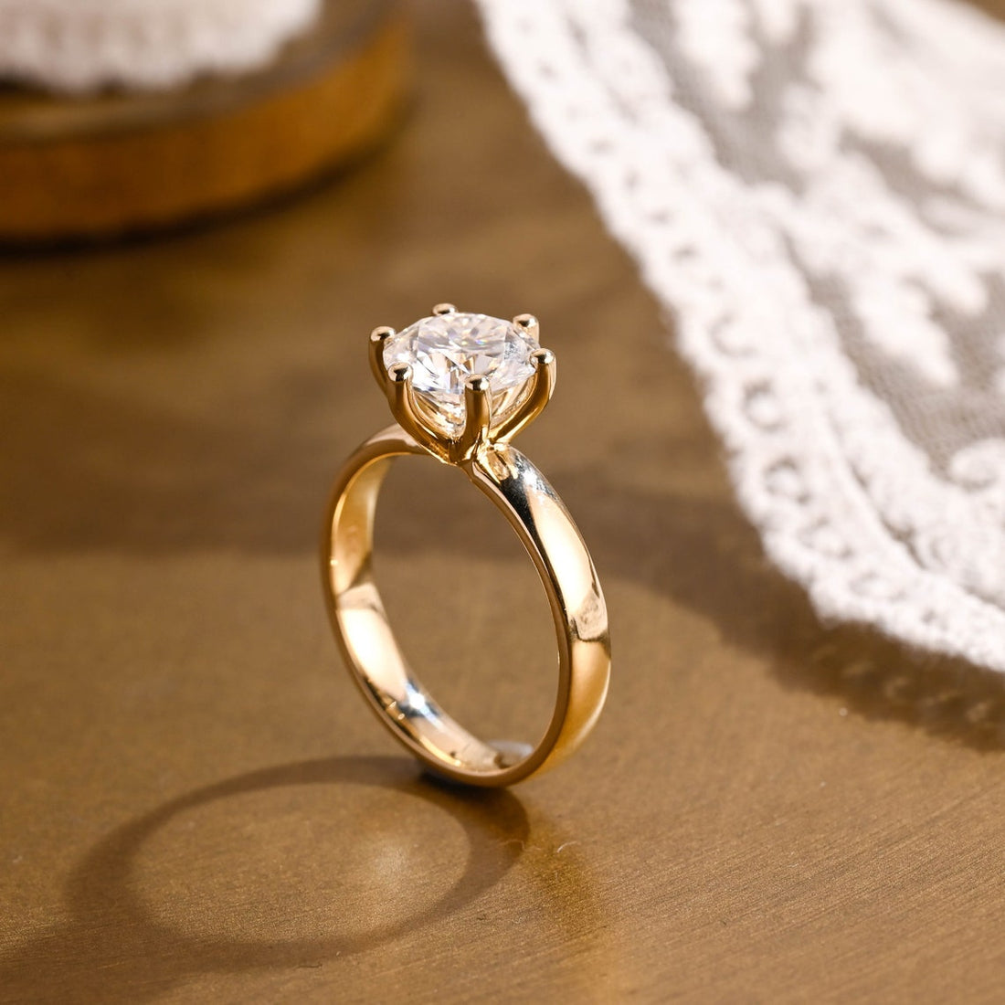 1.0 - 3.0 CT Round  CVD Diamond  Solitaire Engagement Ring