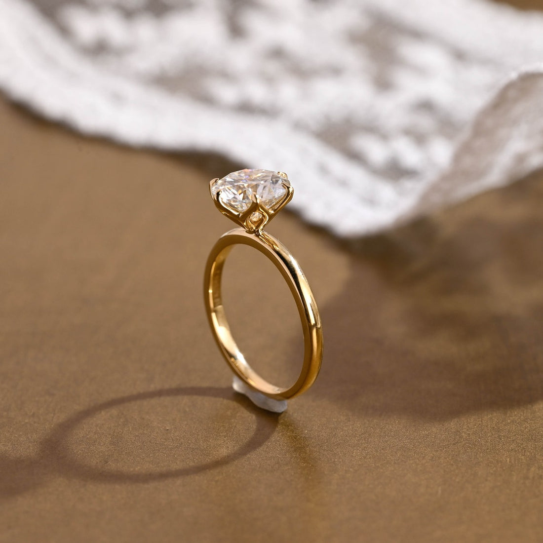 1.0 - 3.0 CT Round CVD Diamond  Solitaire Engagement Ring