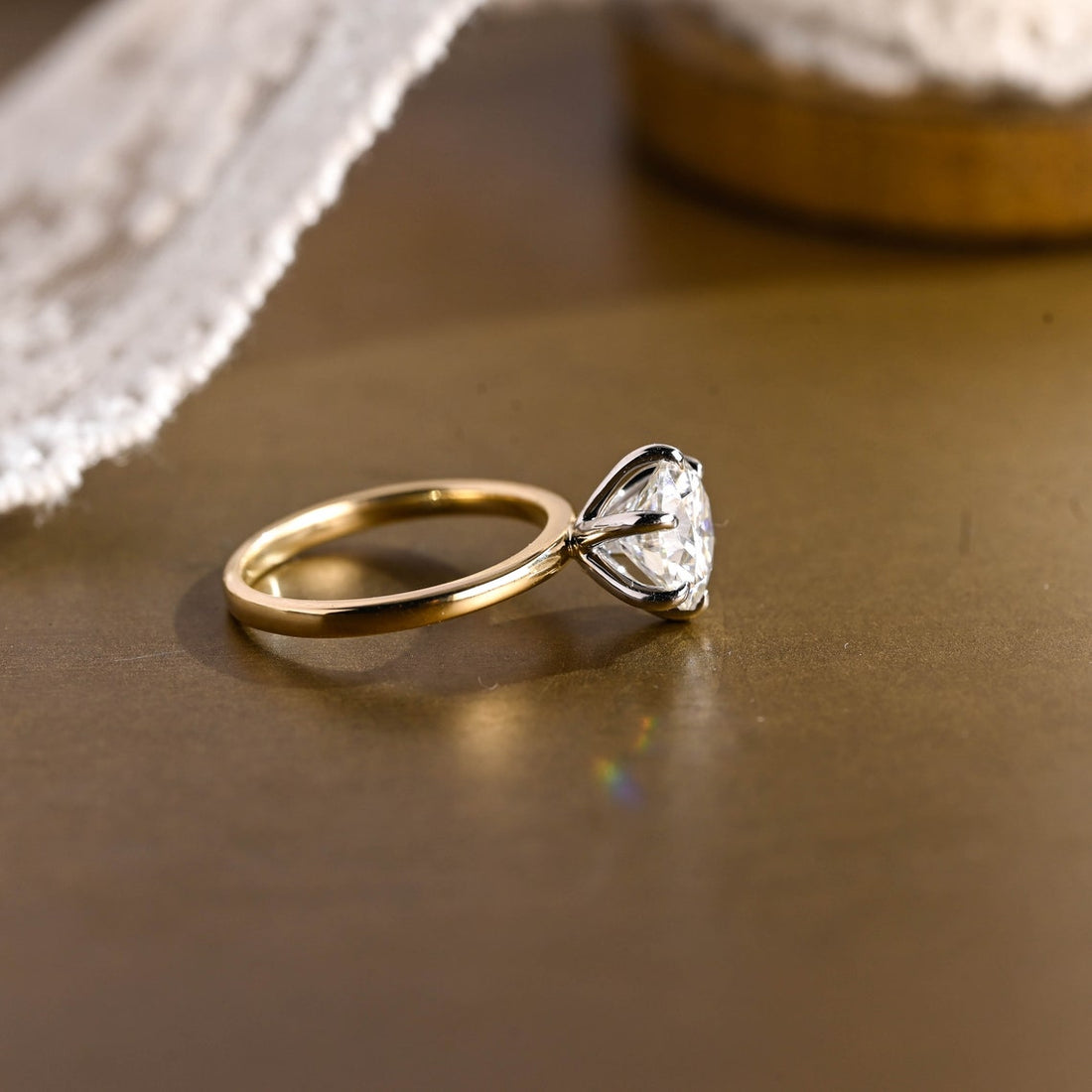 1.0 - 3.0 CT Round CVD Diamond Solitaire Engagement Ring