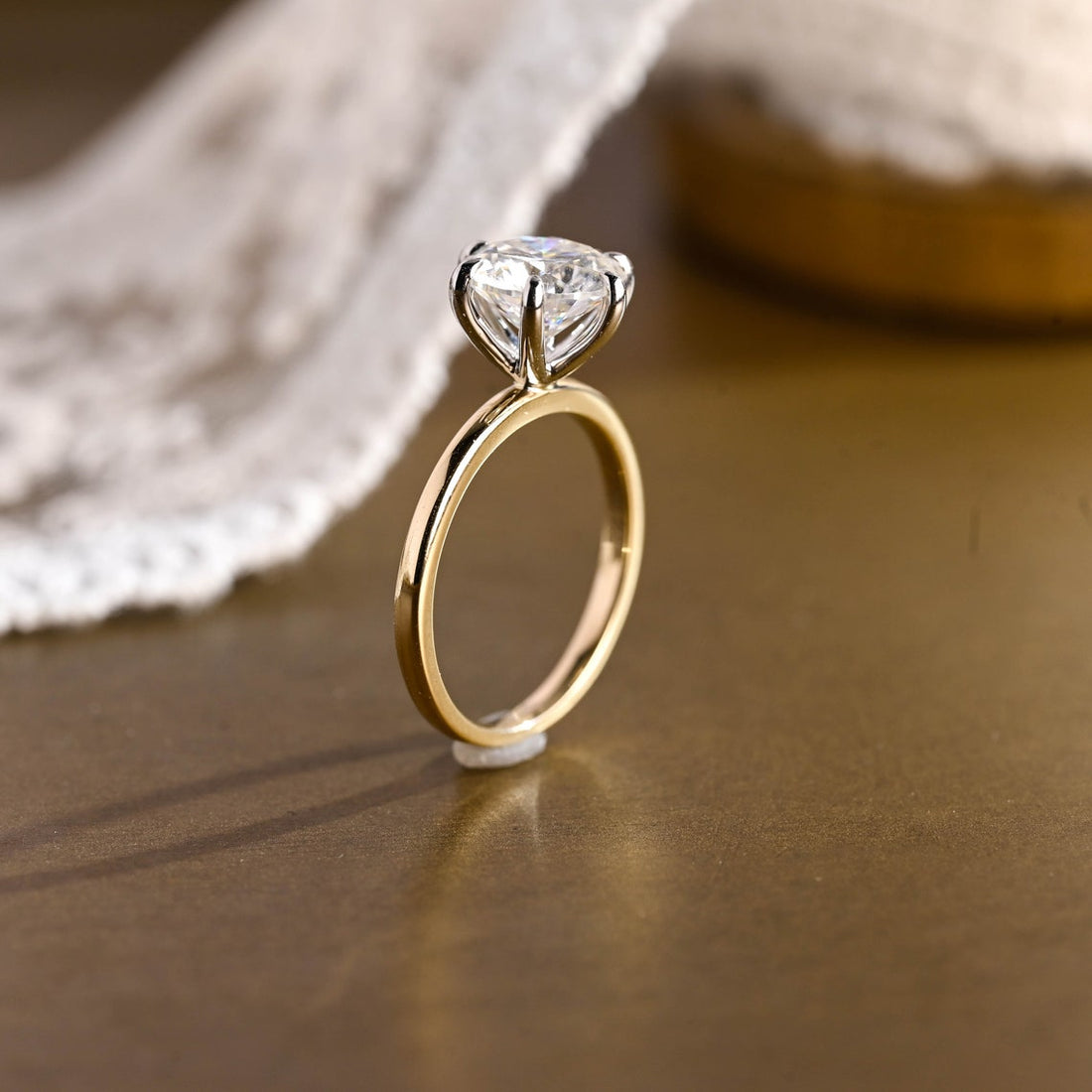 1.0 - 3.0 CT Round CVD Diamond Solitaire Engagement Ring