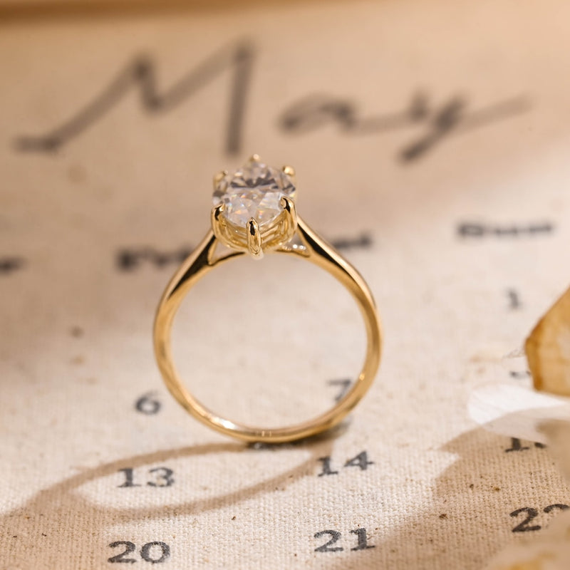 1.0 - 3.0 CT Marquise CVD Diamond Solitaire Engagement Ring