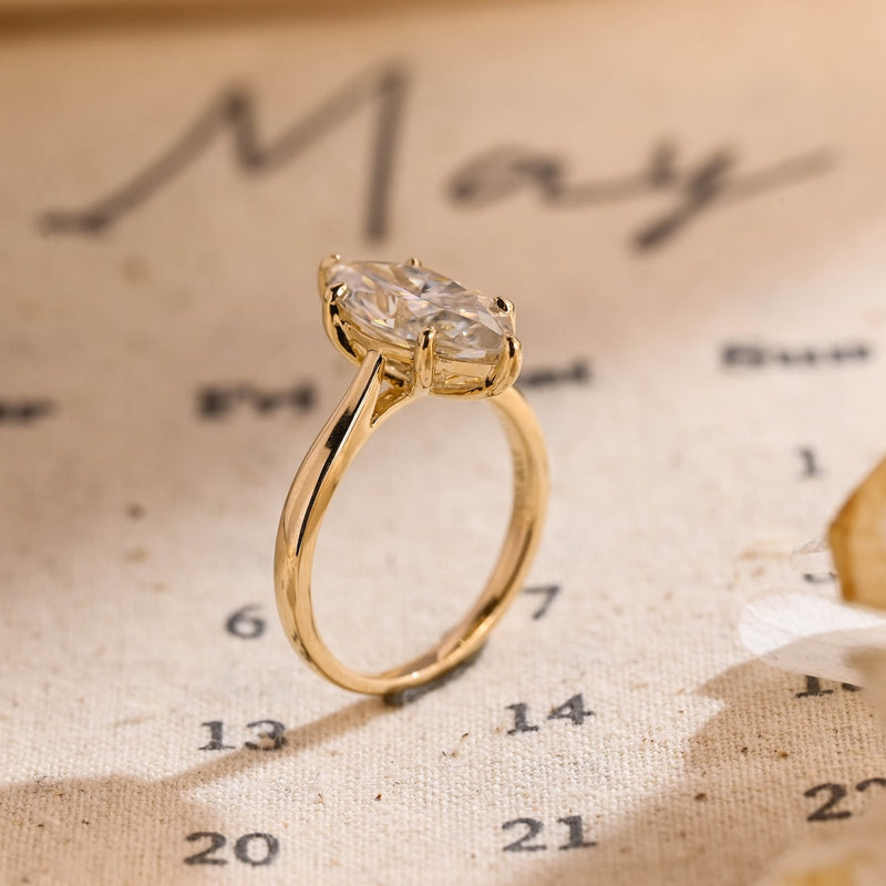 1.0 - 3.0 CT Marquise CVD Diamond Solitaire Engagement Ring