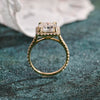 1.0-3.0 CT Radiant CVD Diamond Halo Pave Setting Engagement Ring