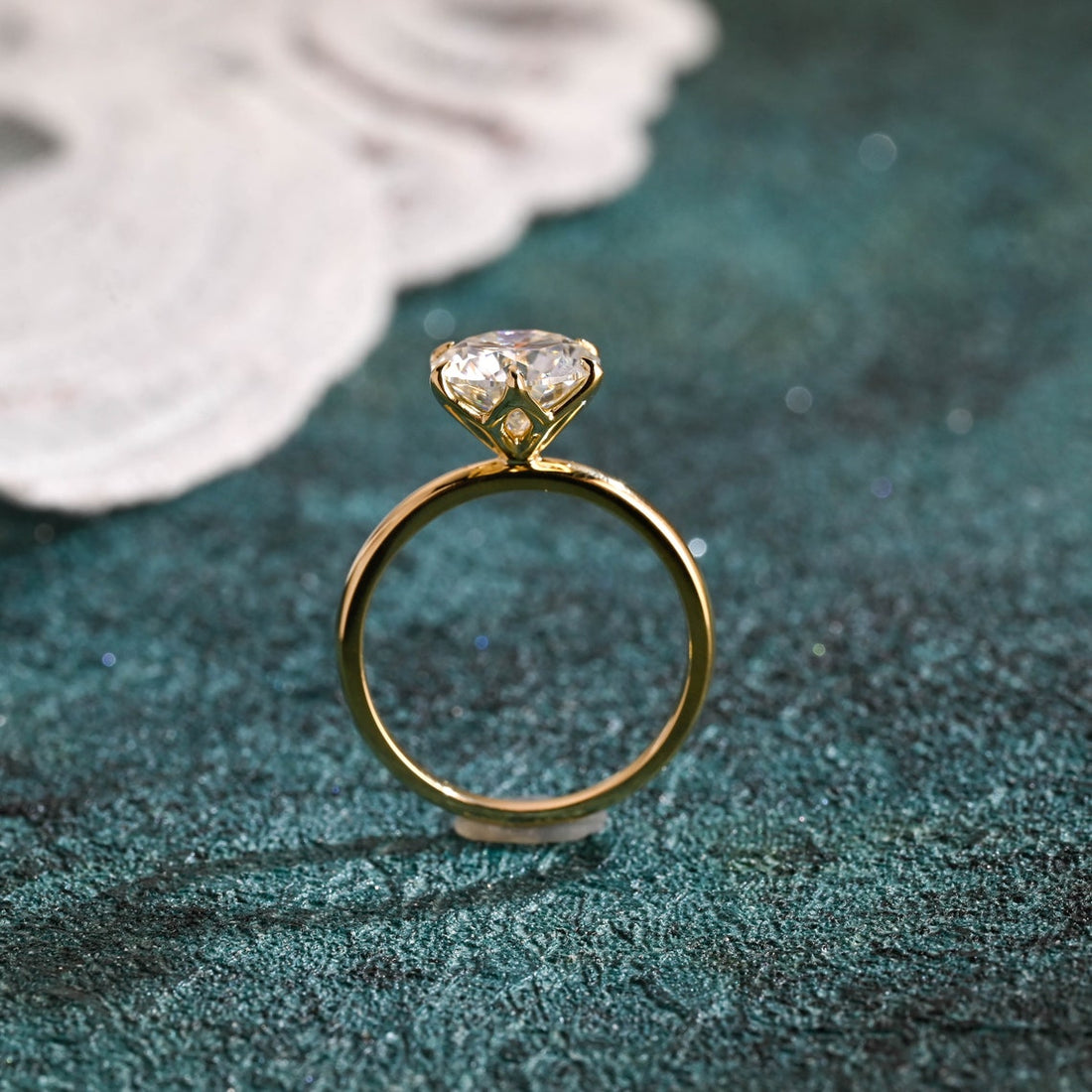 1.0-3.0 CT Round Cut  CVD Diamond Solitaire Engagement Ring