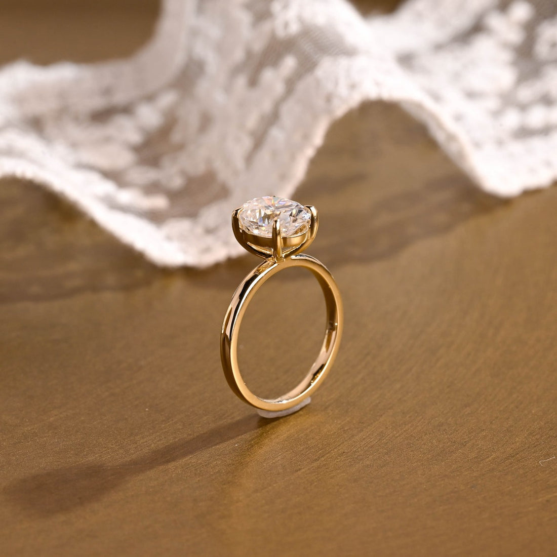 1.0 - 3.0 CT Oval  CVD Diamond Solitaire Engagement Ring