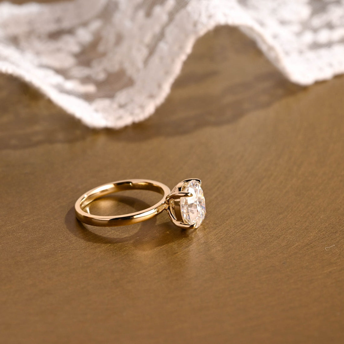 1.0 - 3.0 CT Oval  CVD Diamond Solitaire Engagement Ring