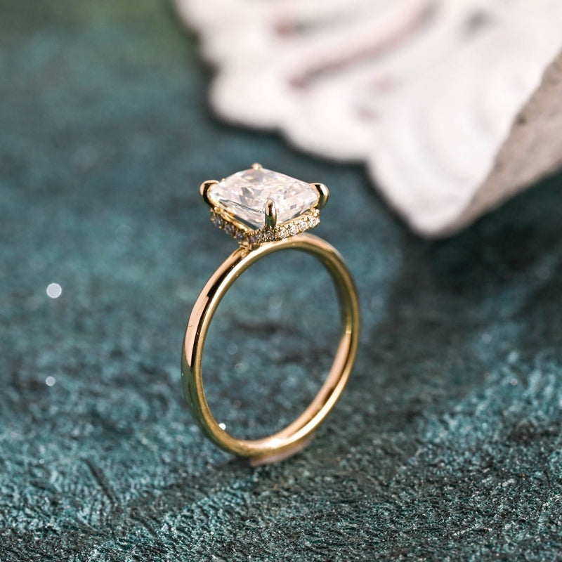 1.0-3.0 CT Radiant Cut CVD diamond Solitaire Engagement Ring