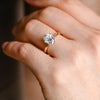 1.0-3.0 CT Oval Cut CVD Diamond Solitaire Engagement Ring