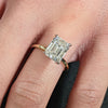 1.50 - 3.50 CT Emerald  CVD Diamond Solitaire Engagement Ring