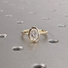 1.0 -3.0 CT  Oval CVD Diamond Bezel Solitaire Engagement Ring
