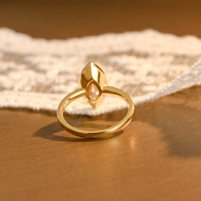 1.0 - 3.0 CT Marquise CVD Diamond Bezel Solitaire Engagement Ring