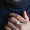 1.0-3.0 CT Oval  CVD Diamond Halo Pave Setting Engagement Ring
