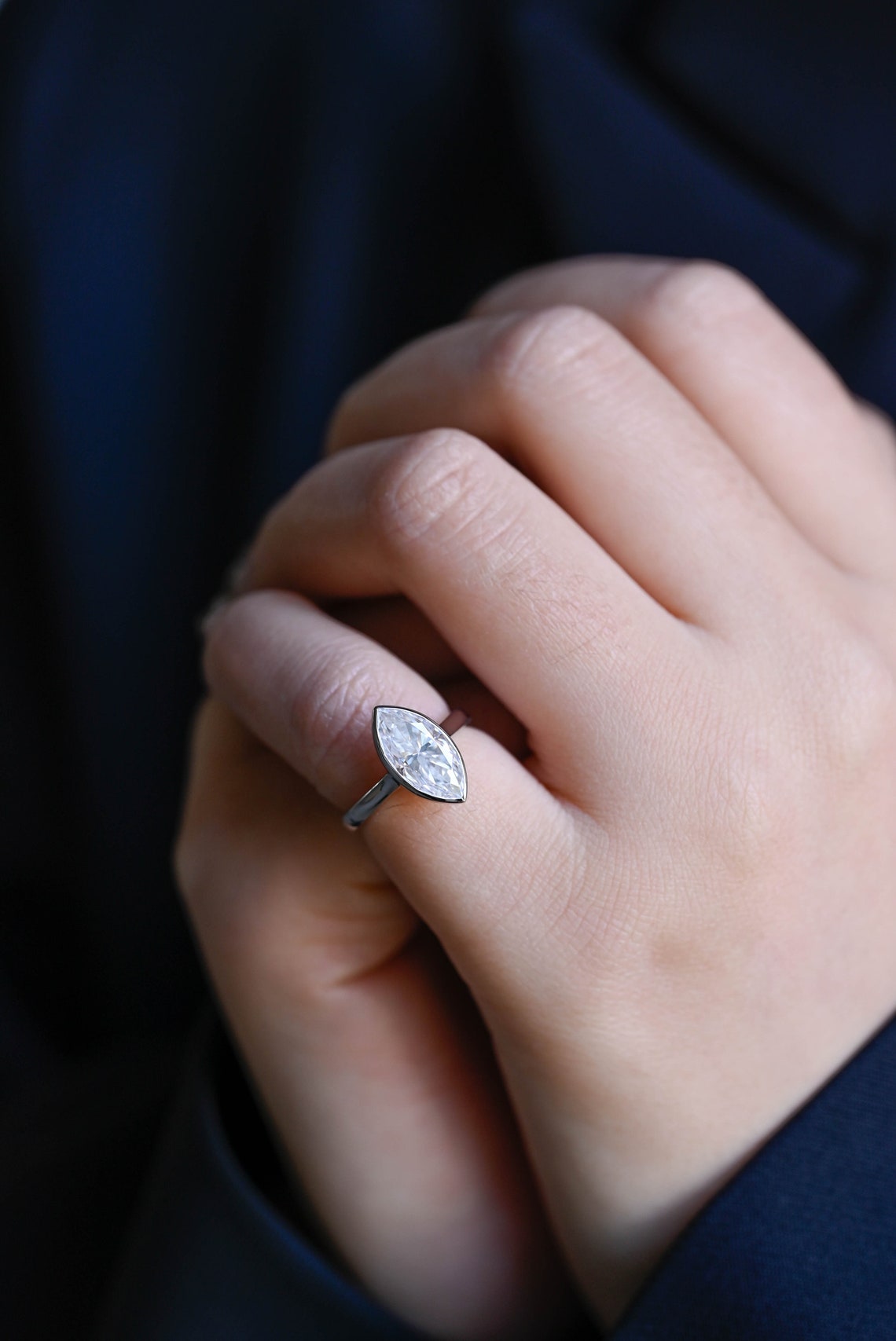 1.0-3.0 CT Oval Cut CVD Diamond Cluster Engagement Ring