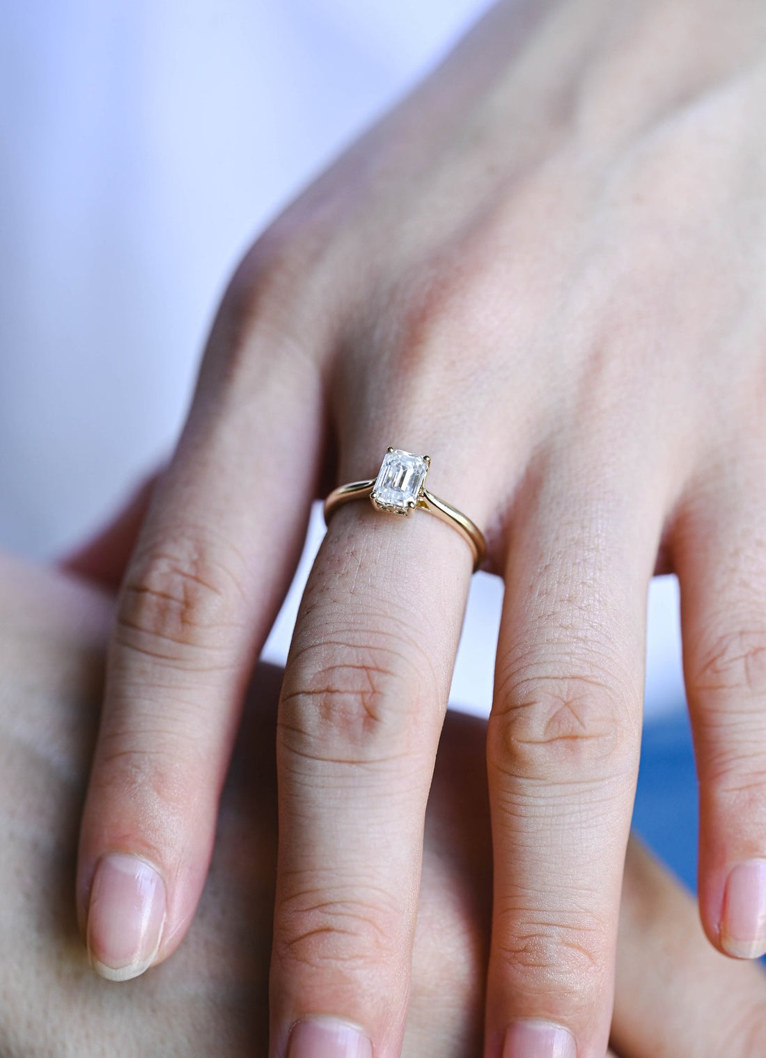1.0 -3.0 CT Emerald  CVD Diamond  Solitaire Engagement Ring