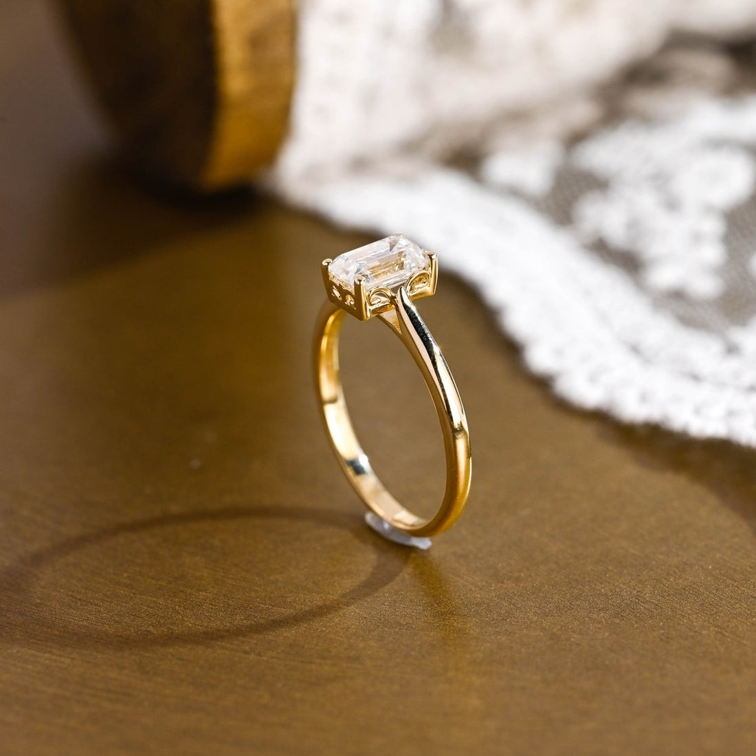 1.0 -3.0 CT Emerald  CVD Diamond  Solitaire Engagement Ring