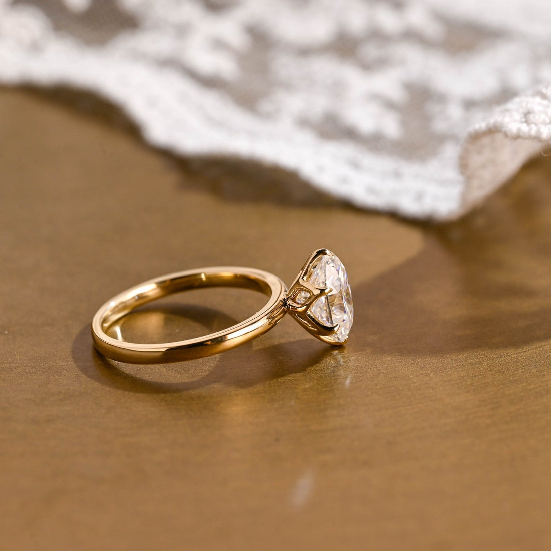 1.0 - 3.0 CT Oval  CVD Diamond  Solitaire Engagement Ring