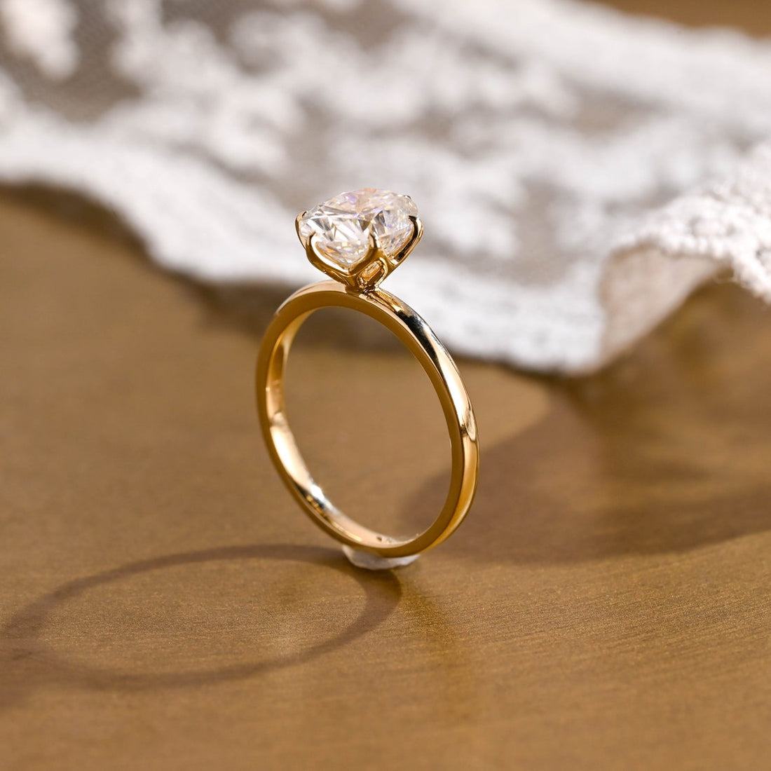 1.0 - 3.0 CT Oval  CVD Diamond  Solitaire Engagement Ring