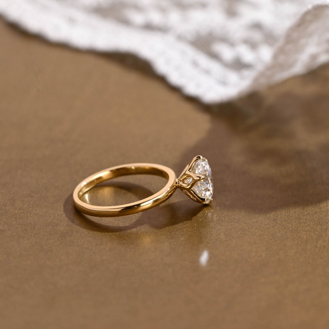 1.0 - 3.0 CT Round CVD Diamond  Solitaire Engagement Ring