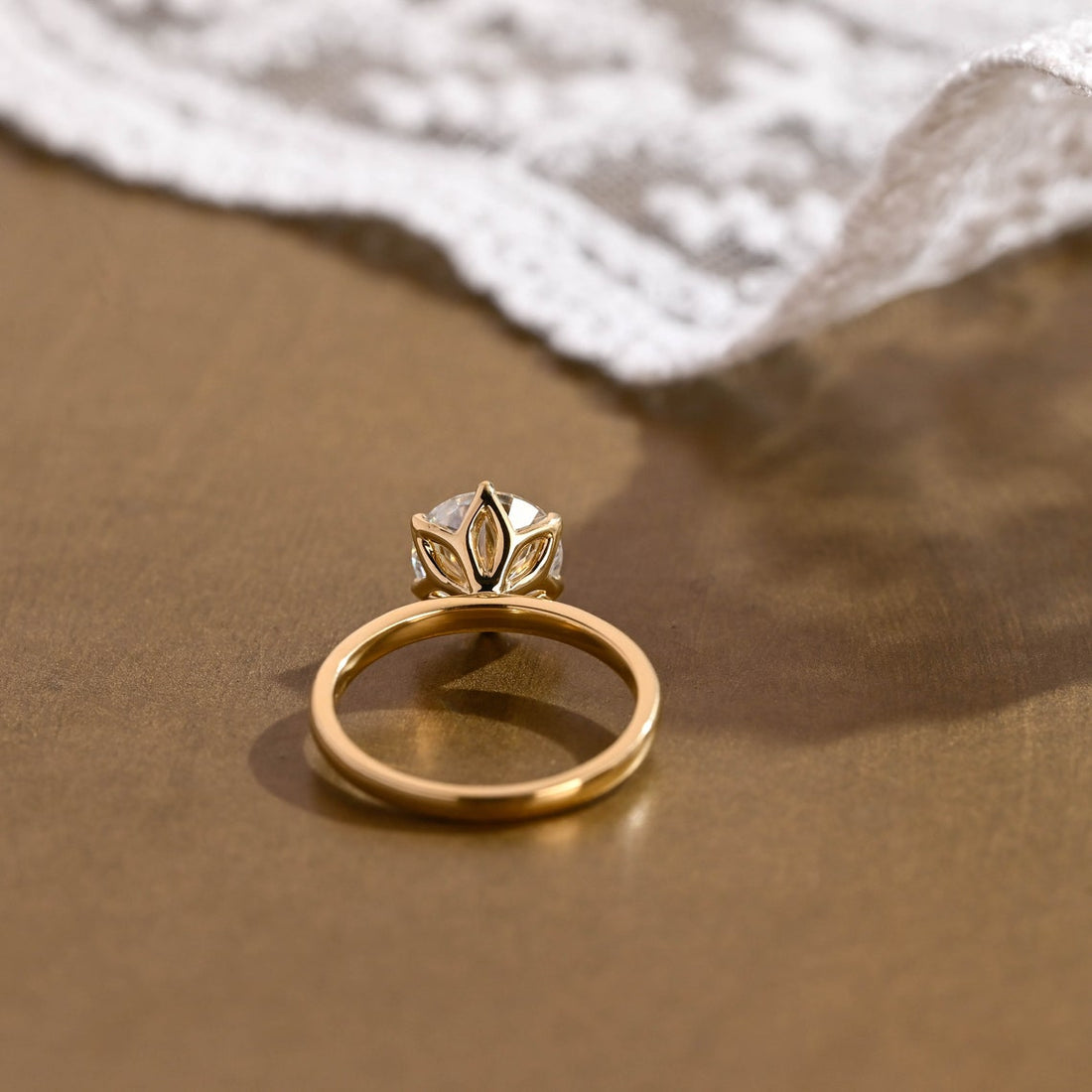 1.0 - 3.0 CT Round CVD Diamond  Solitaire Engagement Ring
