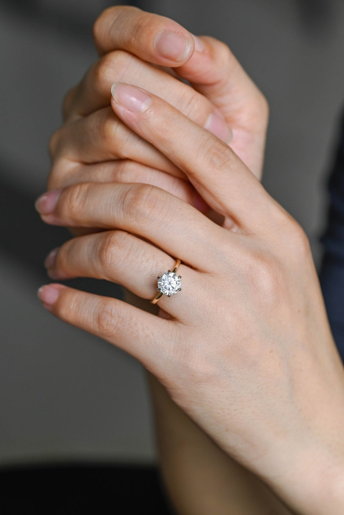 1.0 - 3.0 CT Round CVD Diamond Solitaire Engagement Ring