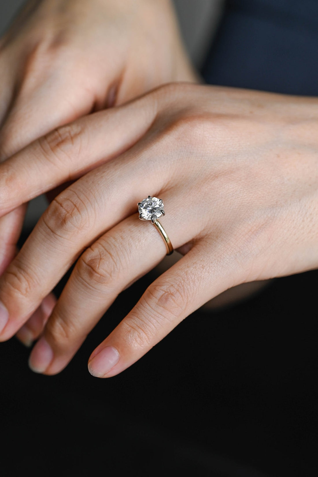 1.0 - 3.0 CT Round CVD Diamond Solitaire Engagement Ring