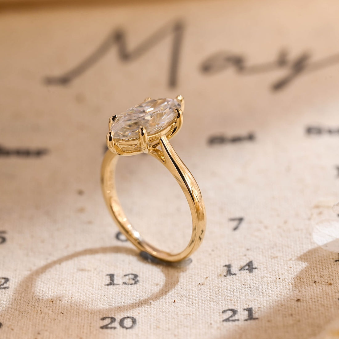 1.0 - 3.0 CT Marquise CVD Diamond Solitaire Engagement Ring